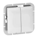 Łącznik świecznikowy p/t z podświeleniem Pearl, 10A, 250V, WP-2P/S, biały