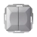 Łącznik p/t schodowy podwójny Pearl, 10A, 250V, WP-2/5P, antracyt