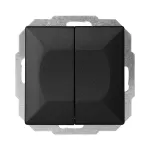 Łącznik p/t schodowy podwójny Pearl, 10A, 250V, WP-2/5P, czarny