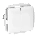 Łącznik p/t schodowy podwójny Pearl, 10A, 250V, WP-2/5P, biały