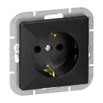 Gniazdo pojedyncze p/t 2P+Z Schuko Pearl, 16A, 250V, PT-17P, czarny