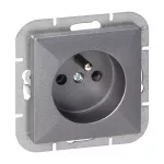 Gniazdo pojedyncze p/t 2P+Z Pearl, 16A, 250V, PT-16P, antracyt