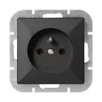 Gniazdo pojedyncze p/t 2P+Z Pearl, 16A, 250V, PT-16P, czarny