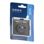 Gniazdo pojedyncze p/t 2P+Z z ładowarką Pearl, 16A, 250V, PT-16P/USB, czarny