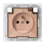 Gniazdo pojedyncze p/t 2P+Z bryzgoszczelnie z klapką Pearl, 16A, 250V, PT-16PHL, biały