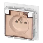 Gniazdo pojedyncze p/t 2P+Z bryzgoszczelnie z klapką Pearl, 16A, 250V, PT-16PHL, biały