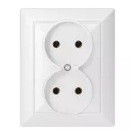 Gniazdo podwójne p/t 2x2P Pearl, 16A, 250V, PT-5 P, biały