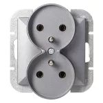 Gniazdo podwójne p/t 2x2P+Z Pearl, 16A, 250V, PT-6 PR, antracyt