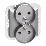 Gniazdo podwójne p/t 2x2P+Z Pearl, 16A, 250V, PT-6 PR, antracyt