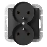 Gniazdo podwójne p/t 2x2P+Z Pearl, 16A, 250V, PT-6 PR, czarny