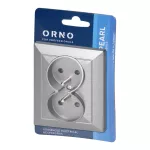 Gniazdo podwójne p/t 2x2P+Z Pearl, 16A, 250V, PT-6 P, antracyt