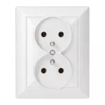 Gniazdo podwójne p/t 2x2P+Z Pearl, 16A, 250V, PT-6 P, biały