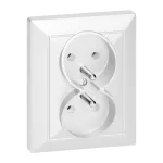 Gniazdo podwójne p/t 2x2P+Z Pearl, 16A, 250V, PT-6 P, biały
