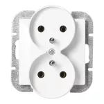 Gniazdo podwójne p/t 2x2P+Z Pearl, 16A, 250V, PT-6 PR, biały