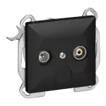 Gniazdo abonenckie "RTV" Pearl, 1,5dbt, GAP-P/K, czarny