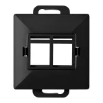 Płytka czołowa + 2xRJ45 Pearl, PC+ARJ45/P2, czarny