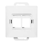 Płytka czołowa + 2xRJ45 Pearl, PC+ARJ45/P2, biały