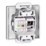 Gniazdo pojed. typu F + Gniazdo 1xRJ45 Cat6 Pearl, TV/F+RJ45/P, antracyt