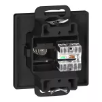 Gniazdo pojed. typu F + Gniazdo 1xRJ45 Cat6 Pearl, TV/F+RJ45/P, czarny