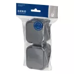 Gniazdo podwójne n/t 2x2P+Z, bryzgoszczelne z klapką, pionowe B2, IP54, NT-6B2/P, szary