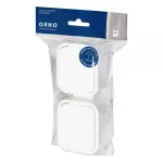 Gniazdo podwójne n/t 2x2P+Z, bryzgoszczelne z klapką, pionowe B2, IP54, NT-6B2/P, biały