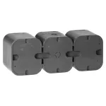 Gniazdo potrójne n/t 3x2P+Z, Schuko, bryzgoszczelne z klapką B2, IP54, NT-317 B2, szary