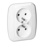 Gniazdo podwójne p/t 2x2p+Z 16A, 250V, ATUT, biały