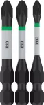 Bit PRO Pozidriv Impact, PZ1, PZ2, PZ3, 55 mm, 3 szt.