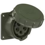 Gniazdo tablicowe proste wojskowe 16A 3P+Z+N 400V 50/60Hz 4h IP67, kołnierz 75X75, rozstaw śrub 60X60