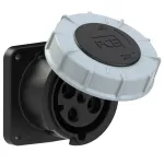 Gniazdo tablicowe proste POWER TWIST 63A 3P+Z 500V 50/60Hz 7h IP66/67, kołnierz 100X100, rozstaw śrub 80X80,