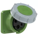 Gniazdo tablicowe proste POWER TWIST 63A 2P+Z >50-500V 100-300Hz 10h IP66/67, kołnierz 100X100, rozstaw śrub 80X80