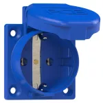 Gniazdo wtyczkowe wersja SCHUKO 16A 2P+Z 230V 50/60Hz IP54,tylne podłączenie kołnierz 50X50, styki niklowane, białe