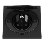 Hermetyczne gniazdo elektryczne, IP44, 1x2P+Z(Schuko), czarne