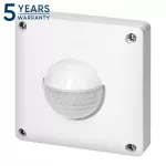 Czujnik ruchu, 2 i 3 żyłowy, 190 st. IP65, 500W, zasięg max. 20m, do puszki, biały