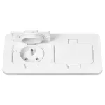 Hermetyczne gniazdo elektryczne podwójne, prostokątne, IP55, 2x2P+Z(French), białe