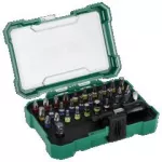 Zestaw bitów ze stali S2 oraz adapterów, 32elem. STALCO S-13728