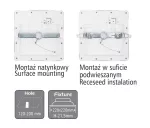 Oprawa SPHERE III 18W/12W 1700lm/1200lm 830/840/860 IP44 110° kwadrat COMBO CCT 220-240V