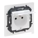 NILOE STEP - GNIAZDO 2P+Z IP44, ZACISKI AUTOMATYCZNE, Z PRZESŁONĄ - KOLOR BIAŁY