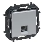 NILOE STEP - GNIAZDO TELEFONICZNE RJ11 - KOLOR ALUMINIUM