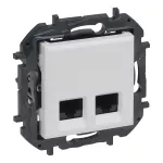 NILOE STEP - GNIAZDO PODWÓJNE 2XRJ45 KAT. 5E FTP - KOLOR BIAŁY