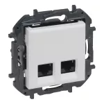NILOE STEP - GNIAZDO PODWÓJNE 2XRJ45 KAT. 6 FTP - KOLOR BIAŁY