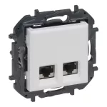 NILOE STEP - GNIAZDO PODWÓJNE 2XRJ45 KAT. 6 STP - KOLOR BIAŁY