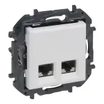 NILOE STEP - GNIAZDO PODWÓJNE 2XRJ45 KAT. 6A UTP - KOLOR BIAŁY