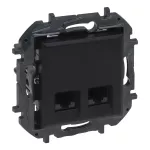 NILOE STEP - GNIAZDO PODWÓJNE 2XRJ45 KAT. 5E FTP - KOLOR CZARNY