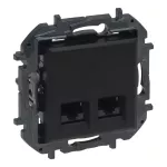 NILOE STEP - GNIAZDO PODWÓJNE 2XRJ45 KAT. 6 FTP - KOLOR CZARNY