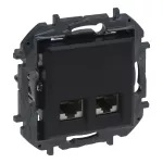NILOE STEP - GNIAZDO PODWÓJNE 2XRJ45 KAT. 6A UTP - KOLOR CZARNY