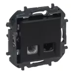 NILOE STEP - GNIAZDO RJ11 + RJ45 KAT. 6 UTP - KOLOR CZARNY