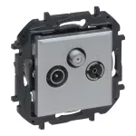 NILOE STEP - GNIAZDO TV-R-SAT ZAKOŃCZENIOWE, 10 DB - KOLOR ALUMINIUM