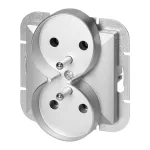 Gniazdo podwójne p/t 2x2P+Z Pearl, 16A, 250V, PT-6 PR, srebrny