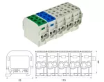 LISTWA ZACISKOWA PIĘCIOPOLOWA ZGX 5x(1x35/2x25) mm2 (3P+N+PE)